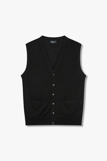 MAN ON THE BOON [LORO PIANA FABRIC] 니티드 울 브이넥 베스트 | 신세계V