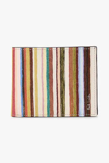 PAUL SMITH 남성 페인티드 시그니처 스트라이프 콤팩트 지갑 | 신세계V