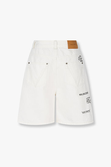 [BASQUIAT] 레터 버뮤다 데님 팬츠