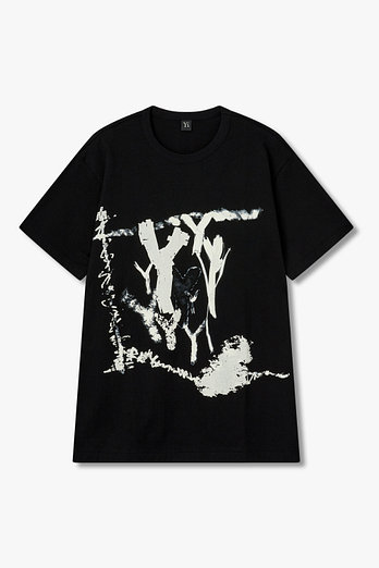 Yohji Yamamoto [Y's]로고 프린트 루즈 핏 티셔츠_블랙 | 신세계V