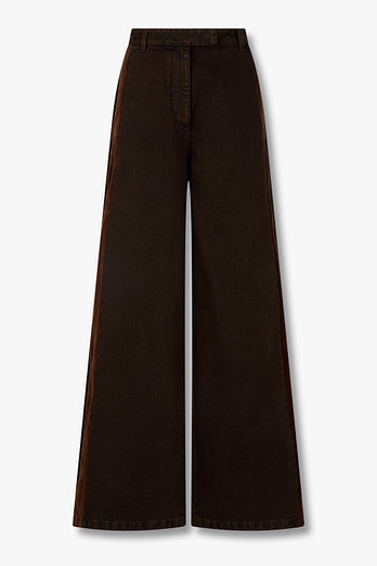 DRIES VAN NOTEN 사이드 벨벳 테이프 데님 팬츠 | 신세계V