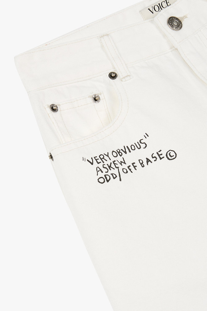 [BASQUIAT] 레터 버뮤다 데님 팬츠