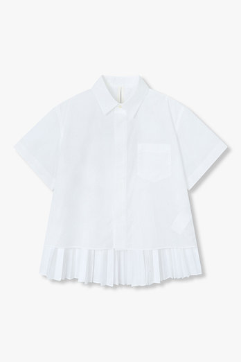 SACAI 여성 코튼 포플린 플리츠 셔츠 | 신세계V