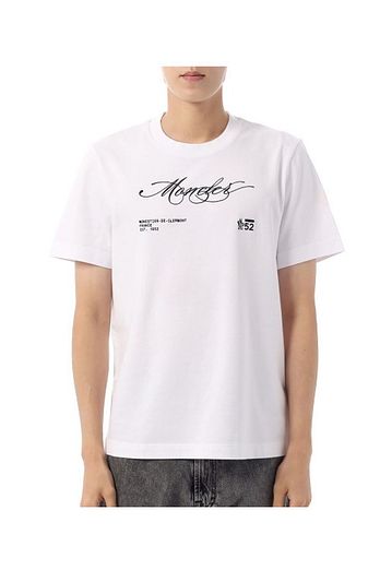 MONCLER 25FW 몽클레어 스크립트 로고 면 티셔츠 8C00012 89AUG 00A WHITE DOM | 신세계V