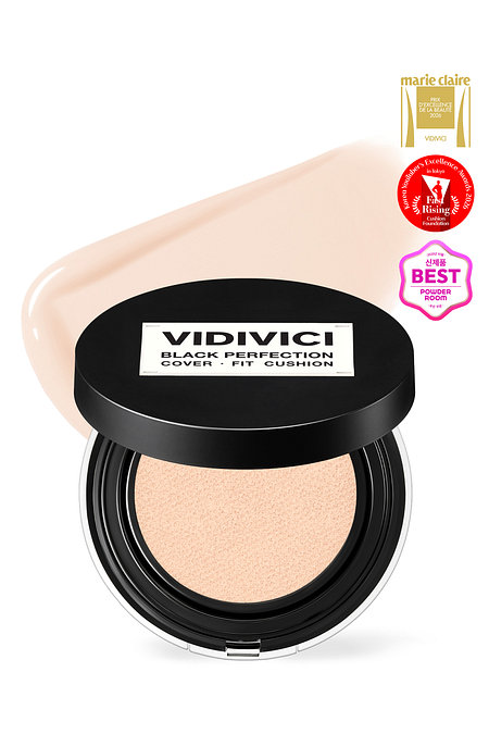 VIDIVICI [아이돌 찜 쿠션] 블랙 퍼펙션 커버 핏 쿠션 본품 SPF40 PA++ (21NC 베이지) | 신세계V