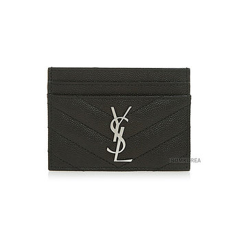 SAINT LAURENT [생로랑] SS26 여성 마틀라세 카드지갑 423291 BOW02 1000 | 신세계V