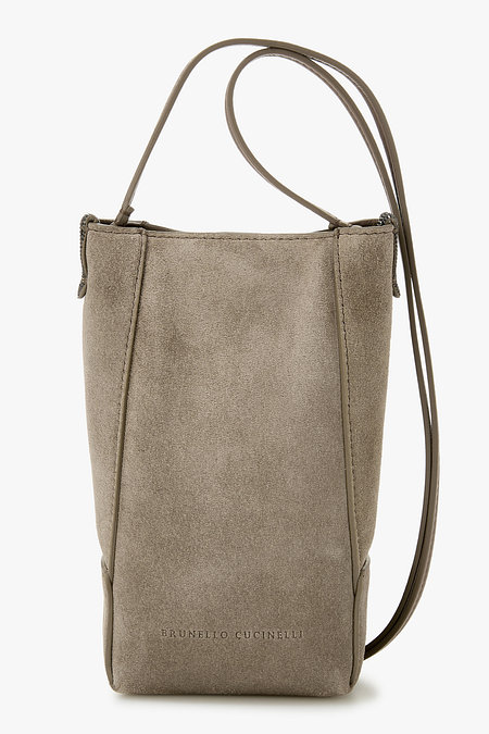 BRUNELLO CUCINELLI 여성 BC DUO 모닐리 스웨이드 폰 홀더 | 신세계V