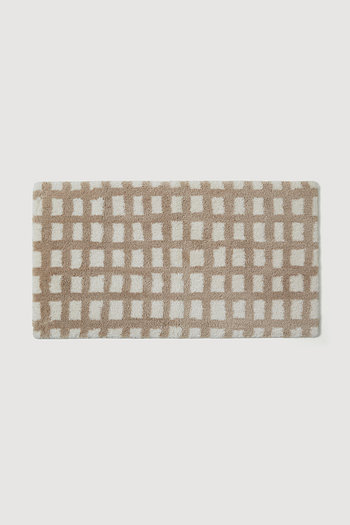 돌담체크 소프트 터프팅 러그 130x70cm 베이지 상품이미지