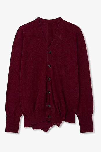 Yohji Yamamoto [REGULATION]울 캐시미어 브이넥 가디건 [레드] | 신세계V