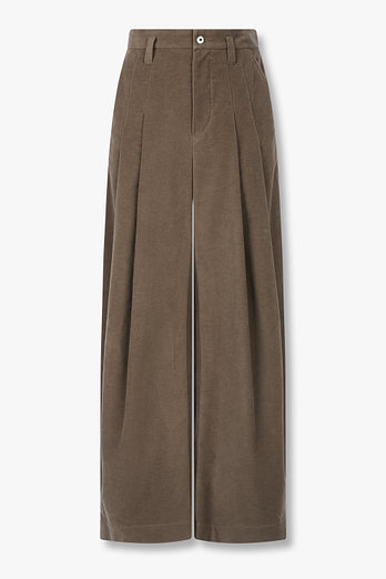 BRUNELLO CUCINELLI 여성 모닐리 루프 몰스킨 와이드 팬츠 | 신세계V