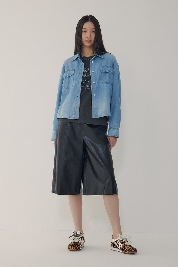 [BASQUIAT] 엠브로이더리 썸머 데님 셔츠