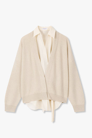 BRUNELLO CUCINELLI 여성 셔츠 레이어드 니트 가디건 | 신세계V