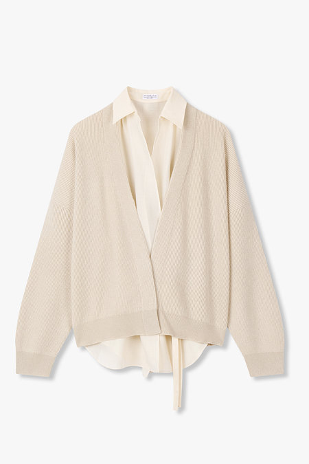 BRUNELLO CUCINELLI 여성 셔츠 레이어드 니트 가디건 | 신세계V