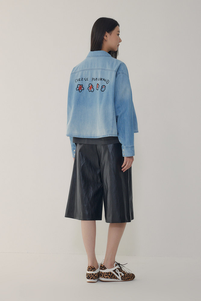 [BASQUIAT] 엠브로이더리 썸머 데님 셔츠