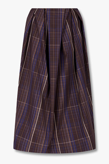 DRIES VAN NOTEN 체크 패턴 핀턱 디테일 스커트 | 신세계V