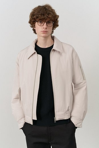 DUNST UNISEX CLASSIC COLLARED BOMBER JACKET ECRU_M_UDJU4C106I1 | 신세계V