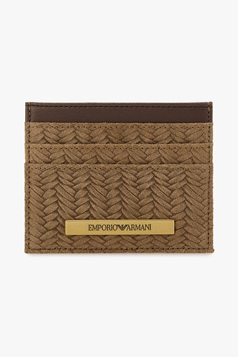 EMPORIO ARMANI 남성 스웨이드 립 카드 홀더 | 신세계V