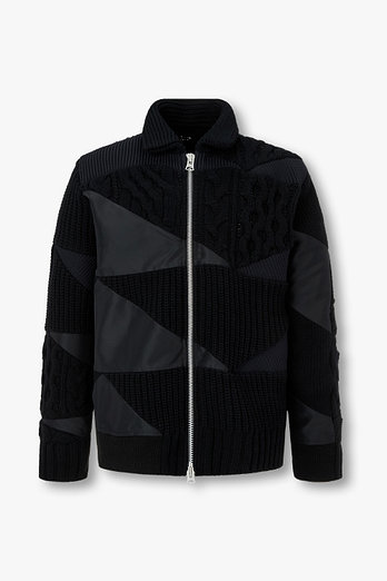 SACAI 남성 sacai x A.P.C. 퀼츠 니트 블루종 | 신세계V