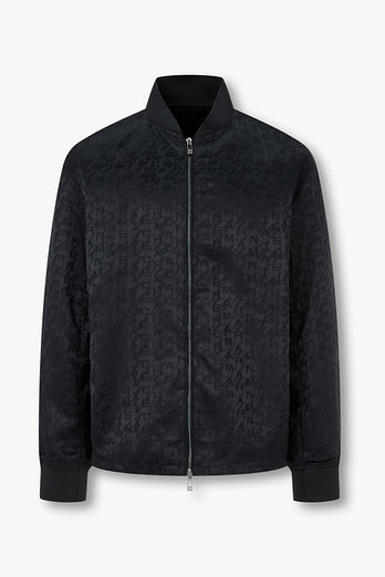 ARMANI EXCHANGE 남성 로고 패턴 새틴 블루종 자켓 | 신세계V