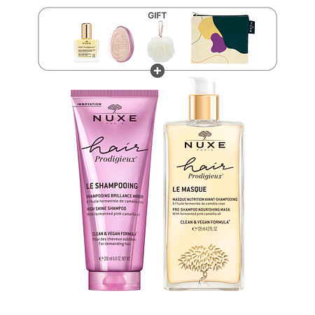 NUXE 눅스 헤어 프로디쥬스 프리-샴푸 너리싱 마스크 125ml+하이 샤인 샴푸 200ml+GIFT | 신세계V
