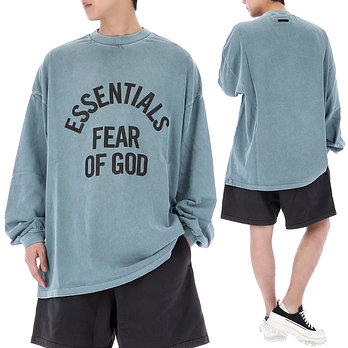 FEAR OF GOD [피어오브갓] 에센셜 캠퍼스 90s 롱 슬리브 125SP262013F FADEDCOASTAL | 신세계V