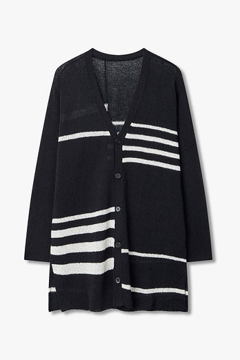 Yohji Yamamoto [FEMME]린넨 블렌드 브이넥 롱 가디건 | 신세계V