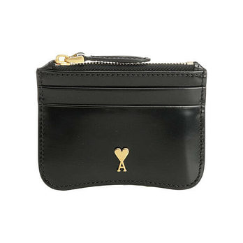 AMI PARIS [명품] 26SS 하트 로고 글레이즈드 레더 코인지갑 블랙 USL707 AL0139 001 50450135 | 신세계V