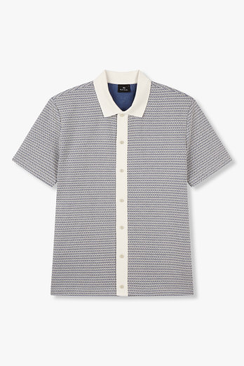 PAUL SMITH [PS PAUL SMITH] 패턴드 프론트 버튼 폴로 셔츠 | 신세계V
