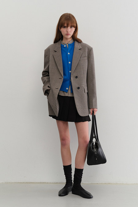 DUNST ESSENTIAL 2 BUTTON WOOL BLAZER BROWN CHECK_UDJA5C202W3 | 신세계V