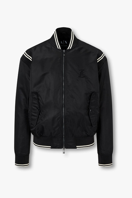 ARMANI EXCHANGE 남성 스트라이프 시보리 블루종 자켓 | 신세계V