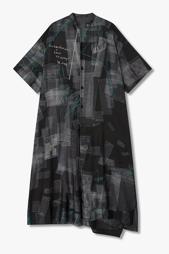 Yohji Yamamoto [Y's]레터링 프린트 레이온 드레스 | 신세계V