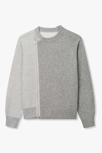 SACAI [CLASSICS]남성 울 니트 스펀지 스웨트 블루종_그레이 | 신세계V