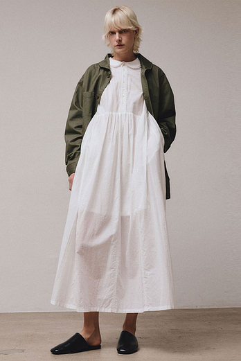 VIS A VIS EMBROIDERED LACE TRIM COTTON DRESS (WHITE) | 신세계V