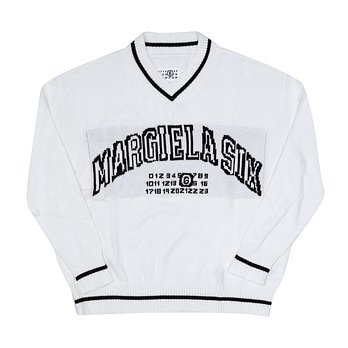 MAISON MARGIELA 메종마르지엘라 M60987 MM07T M6101 MM6 로고 브이넥 아동 맨투맨 (성인착용가능) | 신세계V