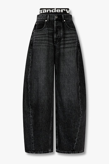 ALEXANDERWANG 로고 밴딩 블로업 데님 팬츠 | 신세계V