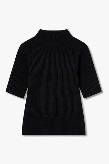 Yohji Yamamoto [Y's]코튼 래글런 니트 풀오버_블랙 | 신세계V