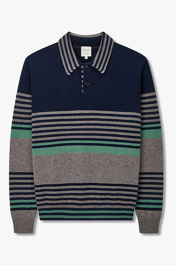 PAUL SMITH 캐시미어 스트라이프 니트 폴로 | 신세계V
