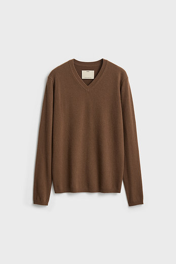 POTTERY Cashmere V Neck Knit_Camel | 신세계V