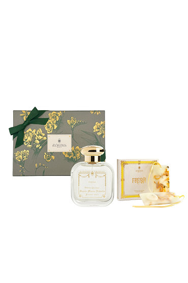 Santa Maria Novella(산타마리아노벨라) [선물포장] 프리지아 오 드 코롱 50ml + 왁스 타블렛 세트 | 신세계V