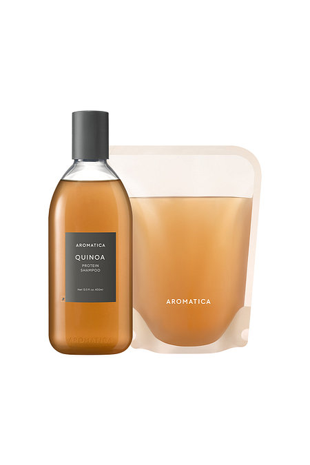 AROMATICA [극손상모] 퀴노아 프로틴 샴푸 400ML & 리필 500ML 세트 | 신세계V