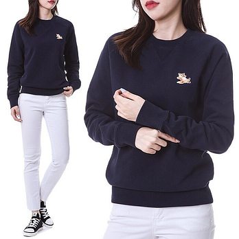 MAISON KITSUNE [명품] 메종키츠네 칠랙스폭스 자수패치 여성 맨투맨 티셔츠GU00342KM0002 NA 48078066 | 신세계V
