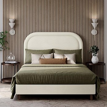 MATERASSO 포그 부클침대 우드형 다릿발 Q(퀸), 아이리스 매트포함, 미디움타입 | 신세계V