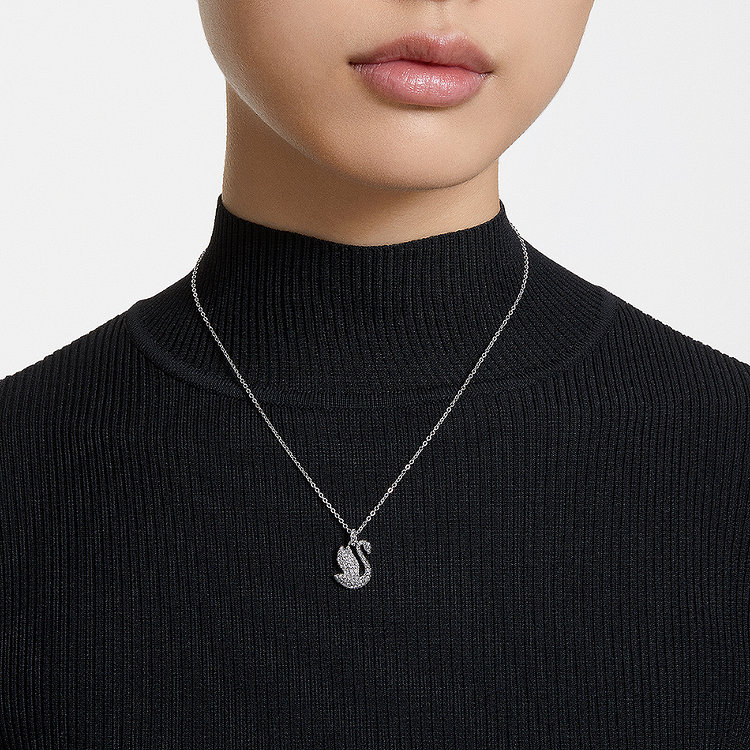 [스와로브스키/본사정품] Swan 로듐 목걸이 XS 5647872