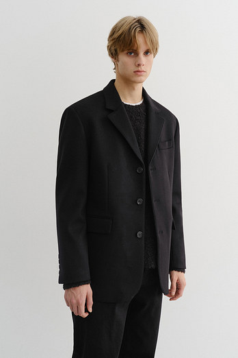 DUNST UNISEX 3 BUTTON CASHMERE JACKET BLACK_M_UDJA5D122BK | 신세계V