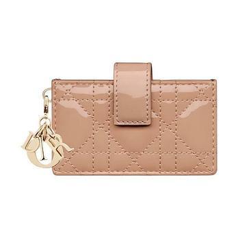 CHRISTIAN DIOR 디올 레이디 5 포켓 카드 홀더 페이턴트 까나쥬 카프스킨 로즈 드 방 S0074OVRB_M49P 50556927 | 신세계V