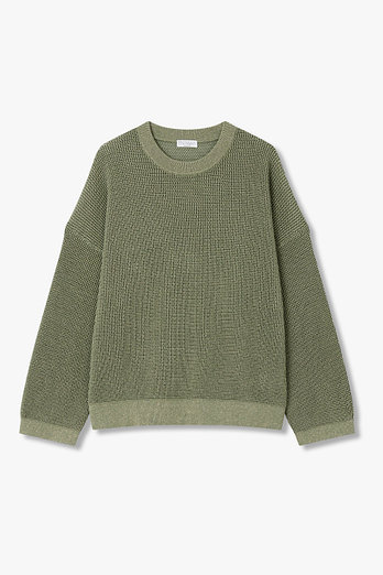 BRUNELLO CUCINELLI 여성 메탈릭 드롭 숄더 크루넥 니트 | 신세계V