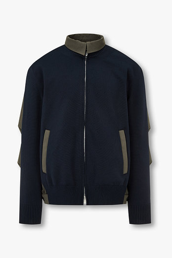 SACAI 남성 니트 패치 웨더 클로스 블루종(네이비) | 신세계V