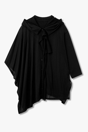 Yohji Yamamoto [FEMME]후디드 시스루 코튼 탑 | 신세계V
