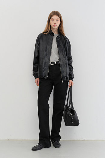 DUNST UNISEX ALTER-LEATHER WIND BREAKER BLACK_UDJU5C105BK | 신세계V