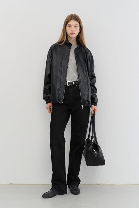 DUNST UNISEX ALTER-LEATHER WIND BREAKER BLACK_UDJU5C105BK | 신세계V